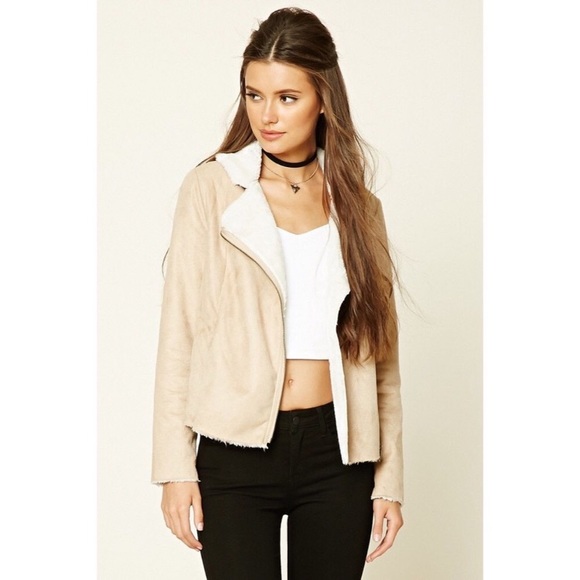 Forever 21 Jackets & Blazers - Forever 21 | Faux Shearling Fur Suede Moto Jacket